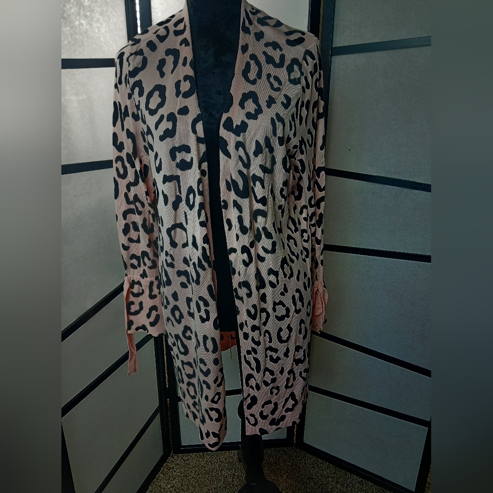 Jessica London Pink and Black Patterned Cardigan